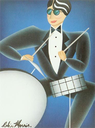 Robin Morris Limited Edition Lithograph on Paper: "Cool Blue"