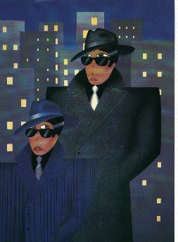 Robin Morris Limited Edition Lithograph on Paper: "Gangsters"