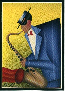 Robin Morris Limited Edition Lithograph on Paper: "Max the Sax"