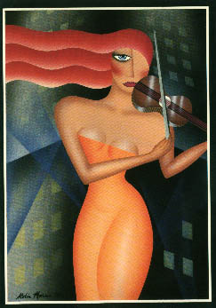 Robin Morris Limited Edition Lithograph on Paper: "Urban Seranade"