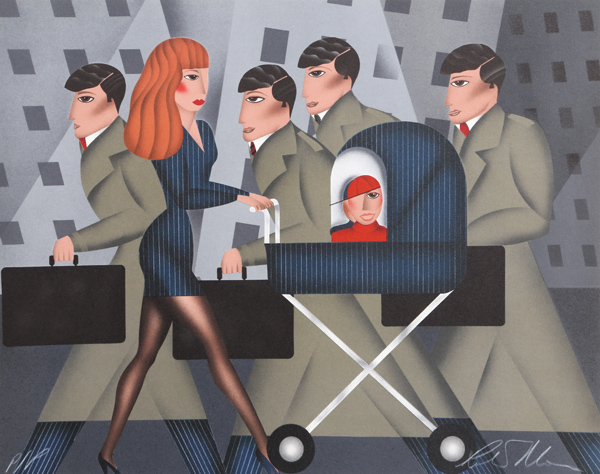 Robin Morris Limited Edition Lithograph on Paper: "Working Mom"