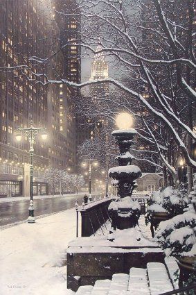 ROD CHASE 30X20 Secondary Market Art: "CITY LIGHTS"
