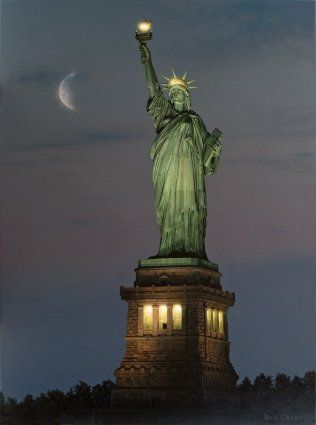 Rod Chase Hand signed and Numbered Limited Edition Canvas Giclee: "A Beacon of Hope"