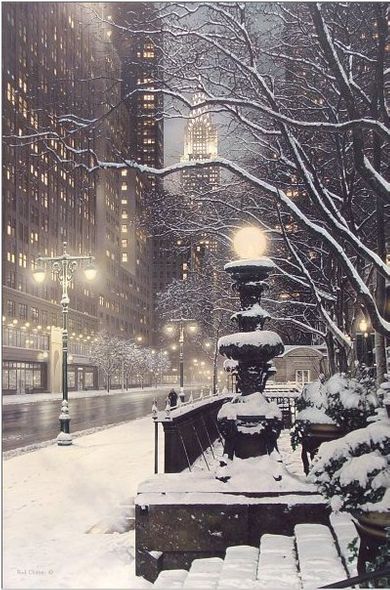 Rod Chase Hand Signed and Numbered Limited Edition Canvas Giclee:"City Lights"