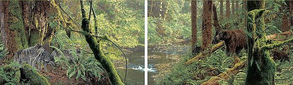 Rod Frederick Handsigned and Numbered Limited Edition Canvas Giclee Diptych : "Crossing Paths"