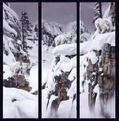 Rod Frederick Limited Edition Lithograph set of 3: "World Of White (Mountain Goats)" Rod Frederick Limited Edition Lithograph set of 3: "World Of White (Mountain Goats)"