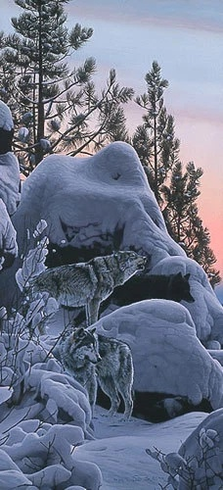 Rod Frederick Signed and Numbered Limited Edition Lithograph: "Snow Pack" Rod Frederick Signed and Numbered Limited Edition Lithograph: "Snow Pack"