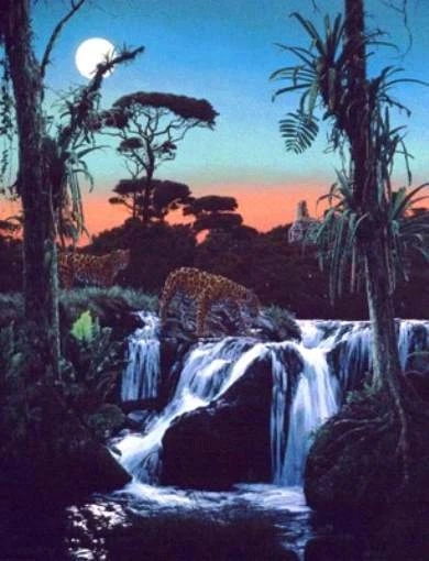 Rod Frederick Signed and Numbered Limited Edition Lithograph: "Tropic Moon"