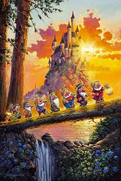 Rodel Gonzalez Hand Signed and Numbered Limited Edition Embellished Giclee on Canvas:"Castle on the Horizon"