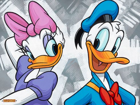 Trevor Carlton Artist Signed Studio Embellished Ltd Ed Gallery Wrap Canvas Giclee:"Quite A Couple"