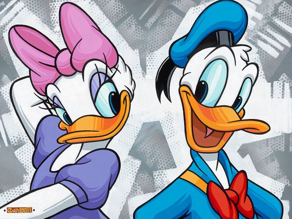 Trevor Carlton Artist Signed Studio Embellished Ltd Ed Gallery Wrap Canvas Giclee:"Quite A Couple"