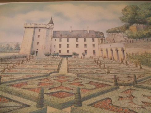 Rolf Rafflewski Artist Signed Print: "Chateau Villandry Gardens" Rolf Rafflewski Artist Signed Print: "Chateau Villandry Gardens"