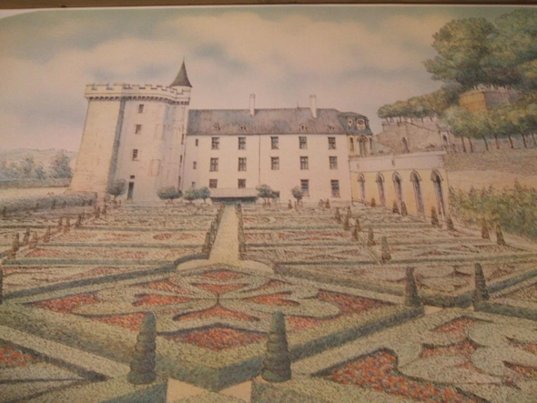 Rolf Rafflewski Artist Signed Print: "Chateau Villandry Gardens"