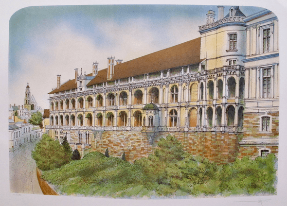 Rolf Rafflewski Hand Signed Limited Edition Lithograph:"PARIS COURT"