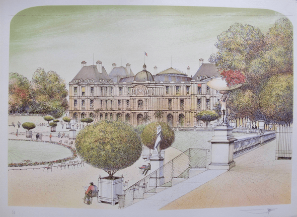 Rolf Rafflewski Hand Signed Limited Edition Lithograph:"Paris Le Pont Alexandre"