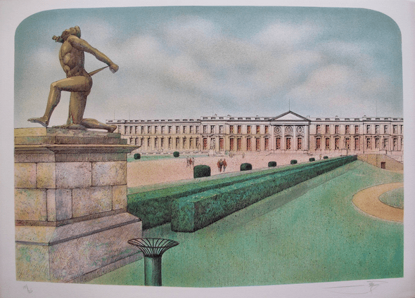 Rolf Rafflewski Hand Signed Limited Edition Lithograph:"Versailles France"