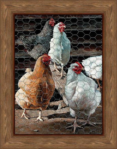 Rollie Brandt Framed Canvas: "Fowl Mood"