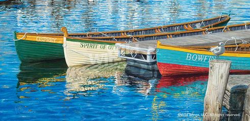 Rollie Brandt Original Acrylic Painting: "Row, Row, Row-Boats"