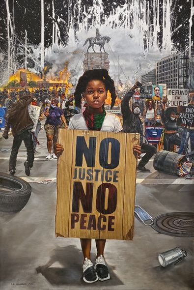 Kevin A. Williams (WAK) Signed and Numbered Limited Edition Print:"2020: Civil Unrest" | Out of Stock