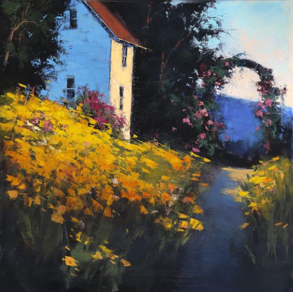 Romona Youngquist 36 x 36 Open Edition Giclee on Canvas:"Country Garden Path"
