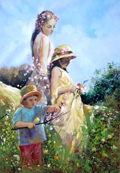 Ron Discenza Limited Edition Embellished Giclee on Canvas: "Special Moments"