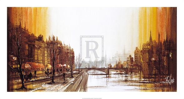 Ron Folland Hand Numbered Limited Edition Print on Paper :"Cafe Quai"