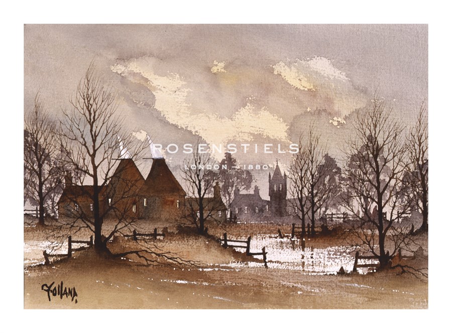 Ron Folland Hand Numbered Limited Edition Print on Paper :"Kent Oast Houses"