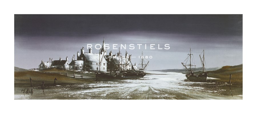 Ron Folland Hand Numbered Limited Edition Print on Paper :"Moonlit Estuary"