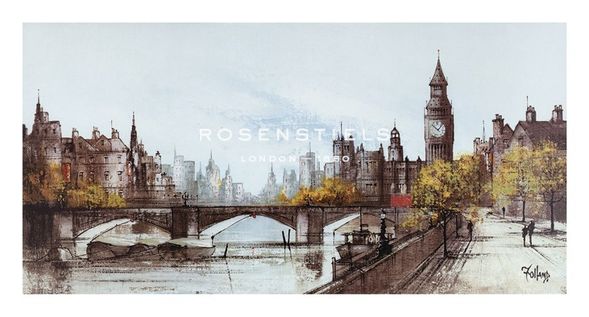 Ron Folland Hand Numbered Limited Edition Print on Paper :"Thames Embankment"