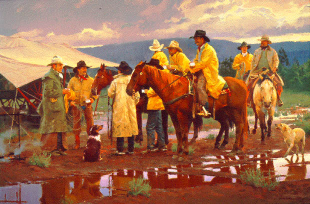 Ron Riddick Limited Edition Artist Proof Print:"Muddy Arbuckle Cafe"