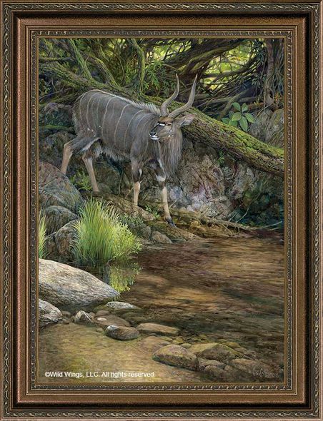 Ron Van Gilder Framed Limited Edition Canvas: "Secret Spring-Nyala"