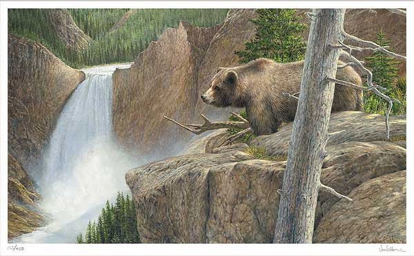 Ron Van Gilder Hand Signed and Numbered Limited Edition Print: "Vanage Point - Yellowstone"