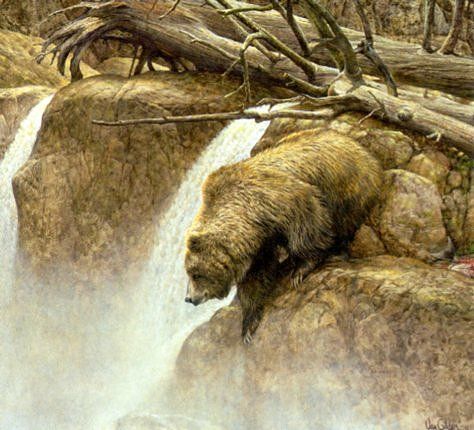 Ron Van Gilder Handsigned and Numbered Limited Edition:"Going Fishin' - Grizzly Bear"
