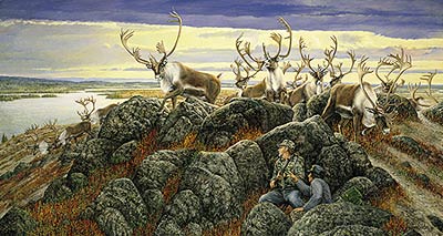 Ron Van Gilder Limited Edition Print:"The Lucky Break-Caribou"