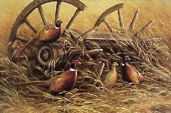ROSEMARY MILLETTE 25X17 Secondary Market Art: "RUSTIC RETREAT PHEASAN"