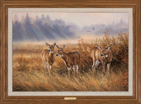 Rosemary Millette Framed Limited Edition Canvas: "Meadow Mist-Whitetail Deer" Rosemary Millette Framed Limited Edition Canvas: "Meadow Mist-Whitetail Deer"