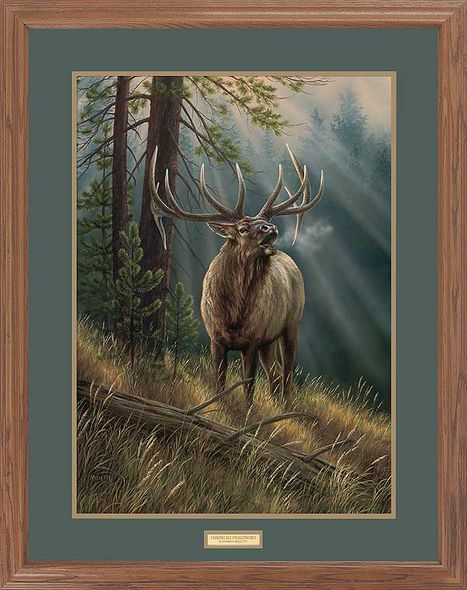 Rosemary Millette Framed Open Edition Print: "Calling All Challengers-Elk"