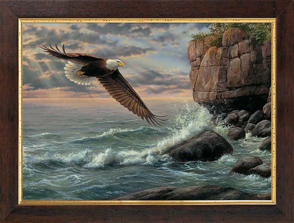 Rosemary Millette Framed Open Edition Studio Canvas: "Shore Patrol-Eagle Canvas"