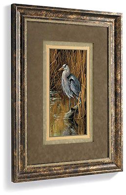 Rosemary Millette Handsigned and Numbered Limited Edition: "Designer Framed Blue Heron"