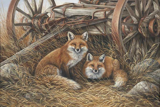 Rosemary Millette Handsigned & Numbered Limited Edition Print:"Rustic Retreat-Red Fox"