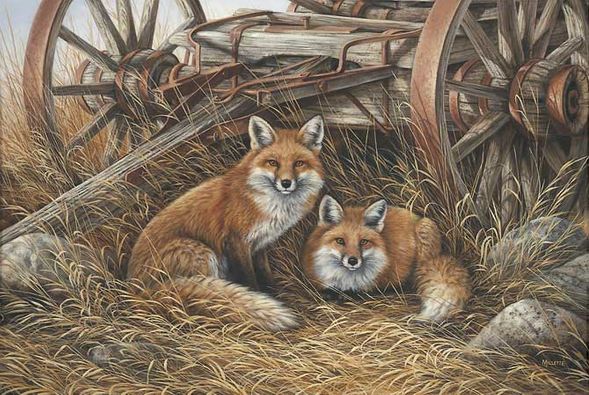 Rosemary Millette Handsigned & Numbered Limited Edition Print:"Rustic Retreat-Red Fox"