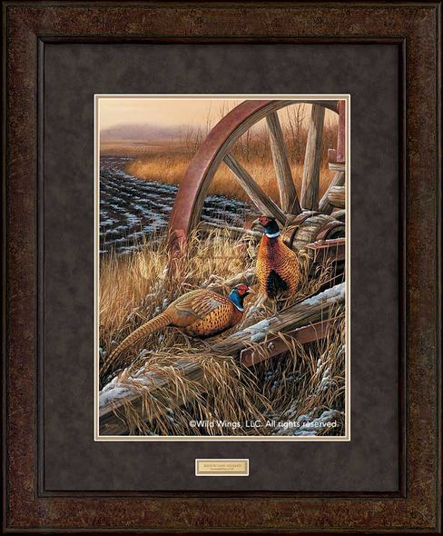 Rosemary Millette Open Edition Print: "Rustic Outlook-Pheasants (Framed)"