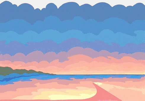 Roy Ahlgren Limited Edition Hand Pulled Serigraph on Paper: "“SOUTH SHORE"" Roy Ahlgren Limited Edition Hand Pulled Serigraph on Paper: "“SOUTH SHORE""
