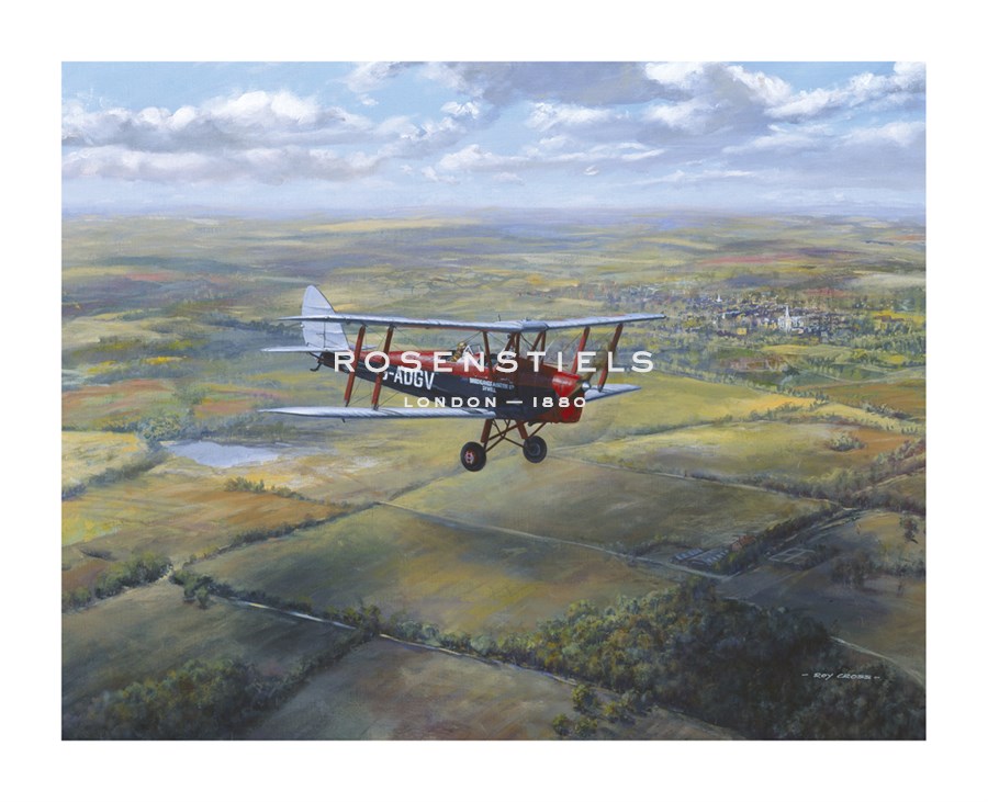 Roy Cross Hand Numbered Limited Edition Print on Paper :"D.H. Tiger Moth"