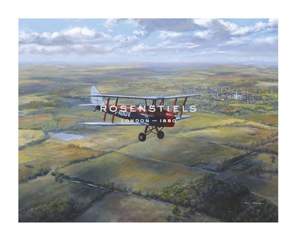 Roy Cross Hand Numbered Limited Edition Print on Paper :"D.H. Tiger Moth"