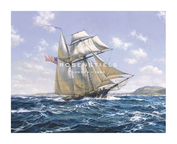 Roy Cross Hand Numbered Limited Edition Print on Paper :"Lynx U.S. Privateer"