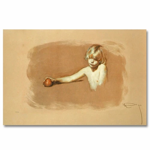 Royo Limited Edition Serigraph on Clayboard Panel : "Nina Con Manzana" Royo Limited Edition Serigraph on Clayboard Panel : "Nina Con Manzana"