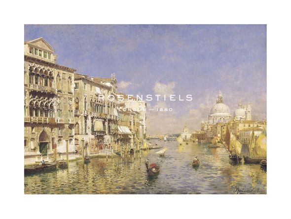 Rubens Santoro Hand Numbered Limited Edition Print on Paper :"Venezia, il Canal Grande alla Salute"