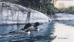 Russell Cobane Signed Open Edition Lithograph "Gentle Waters"