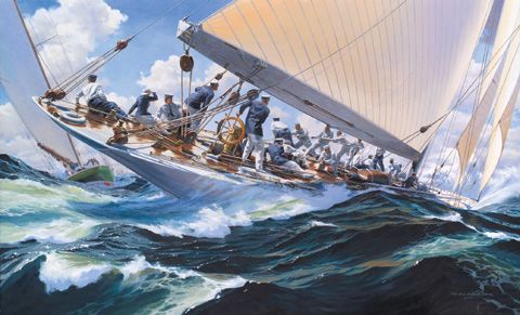 Russell Kramer Limited Edition Giclee on Paper: "THE TACKING DUEL"
